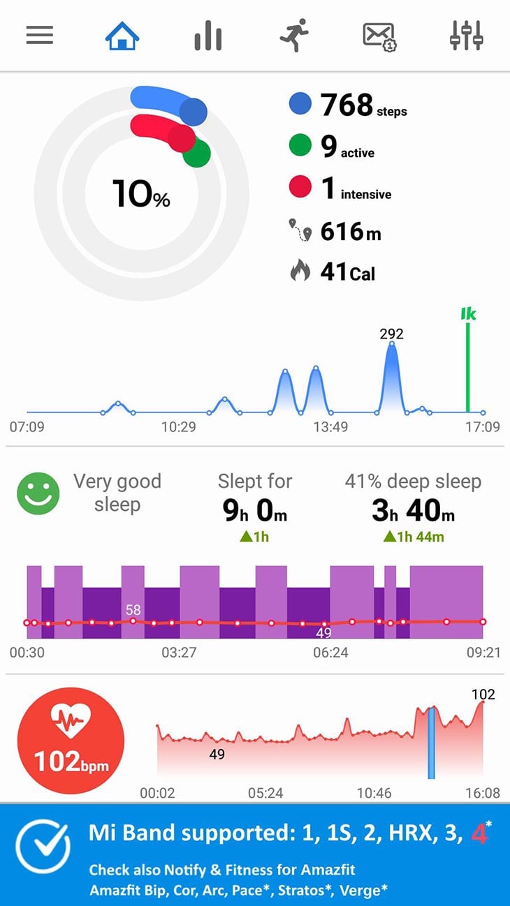Notify and Fitness for Mi Band screenshot 1