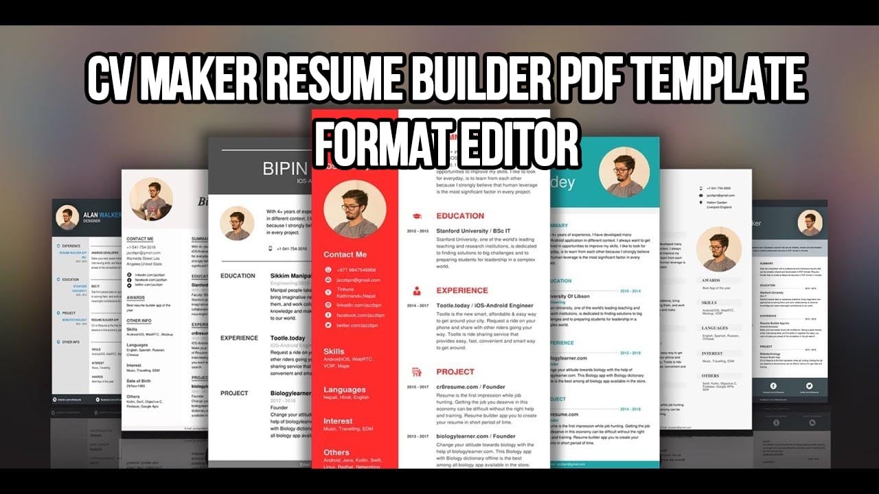 CV Maker Resume Builder PDF Template Format Editor poster
