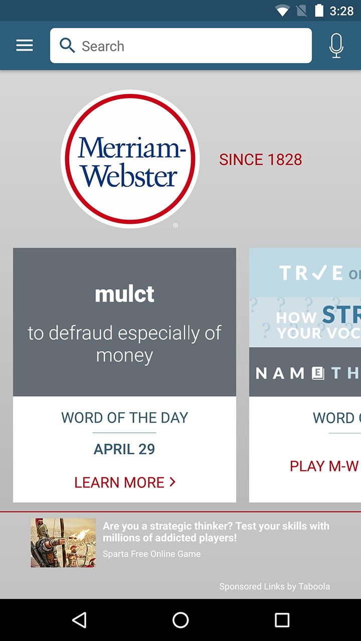 Dictionary Merriam Webster screen 0