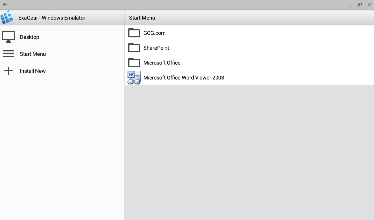 ExaGear Windows Emulator screen 1