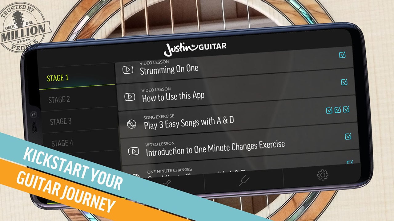 Justin Guitar Beginner Lessons Play Real Songs screen 0