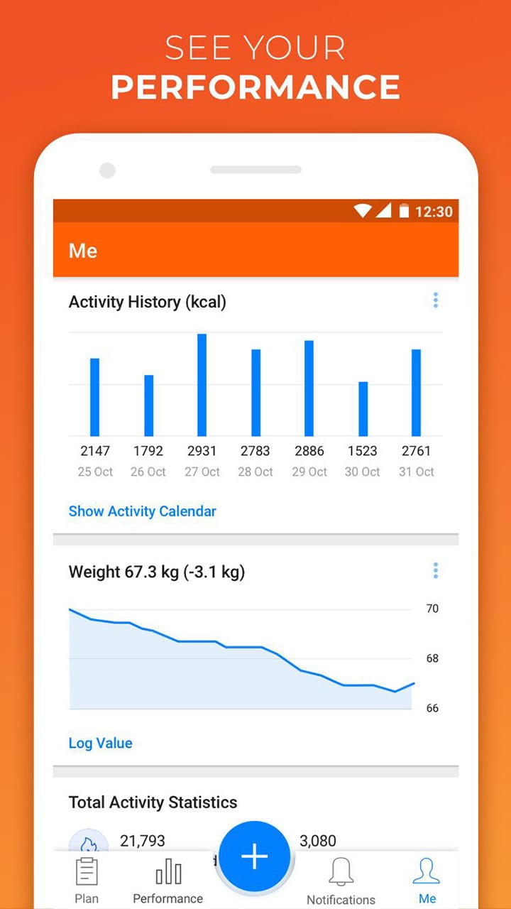 Virtuagym Fitness Tracker screen 1