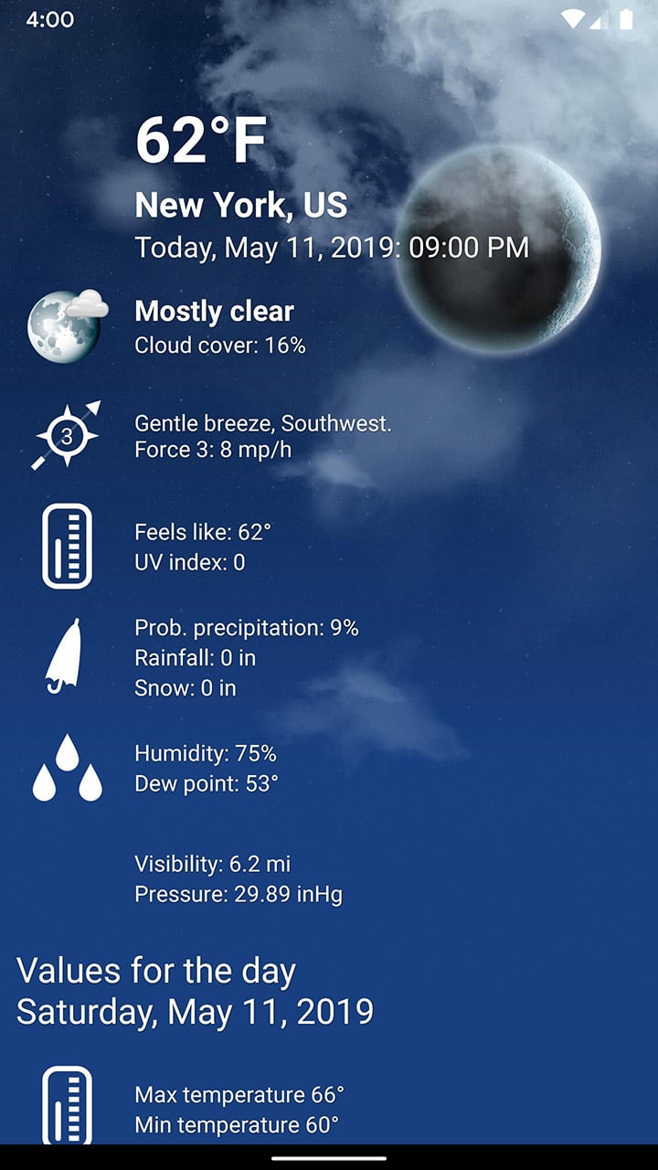Weather XL PRO screen 2