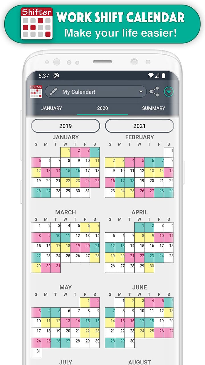 Work Shift Calendar screen 5