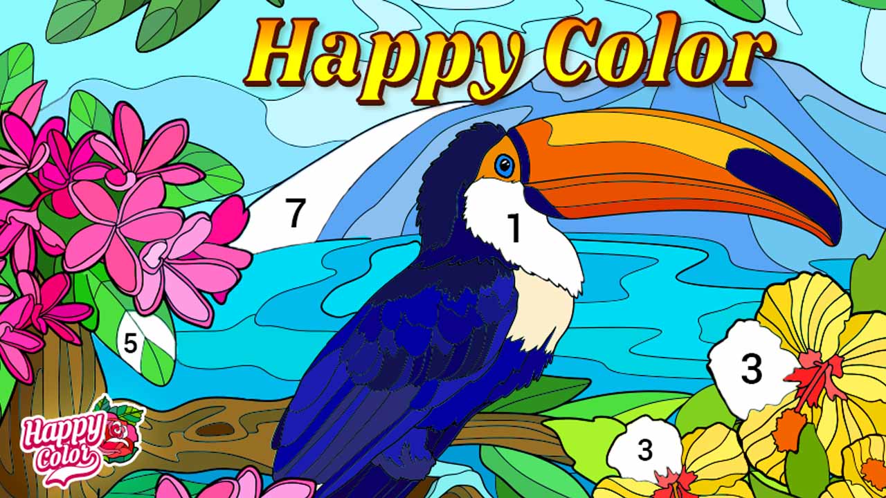 Happy Color Color by Number poster