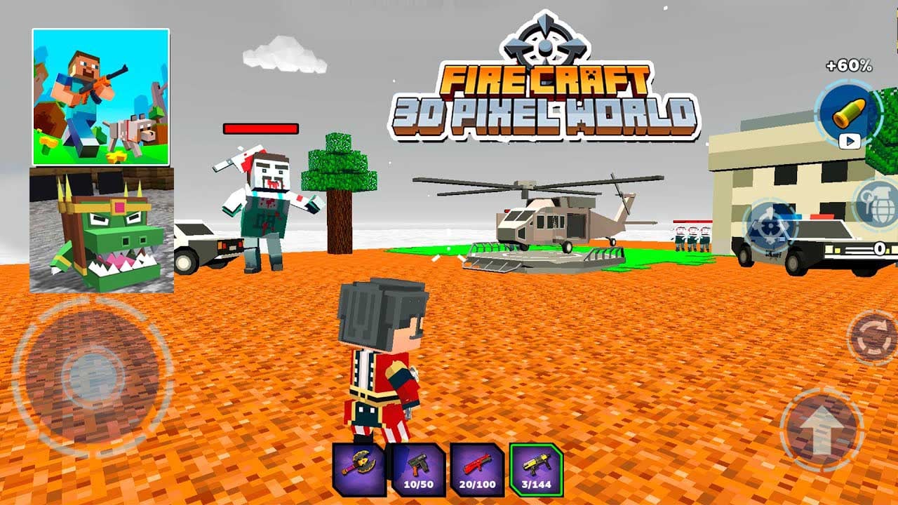 Fire Craft 3D Pixel World poster