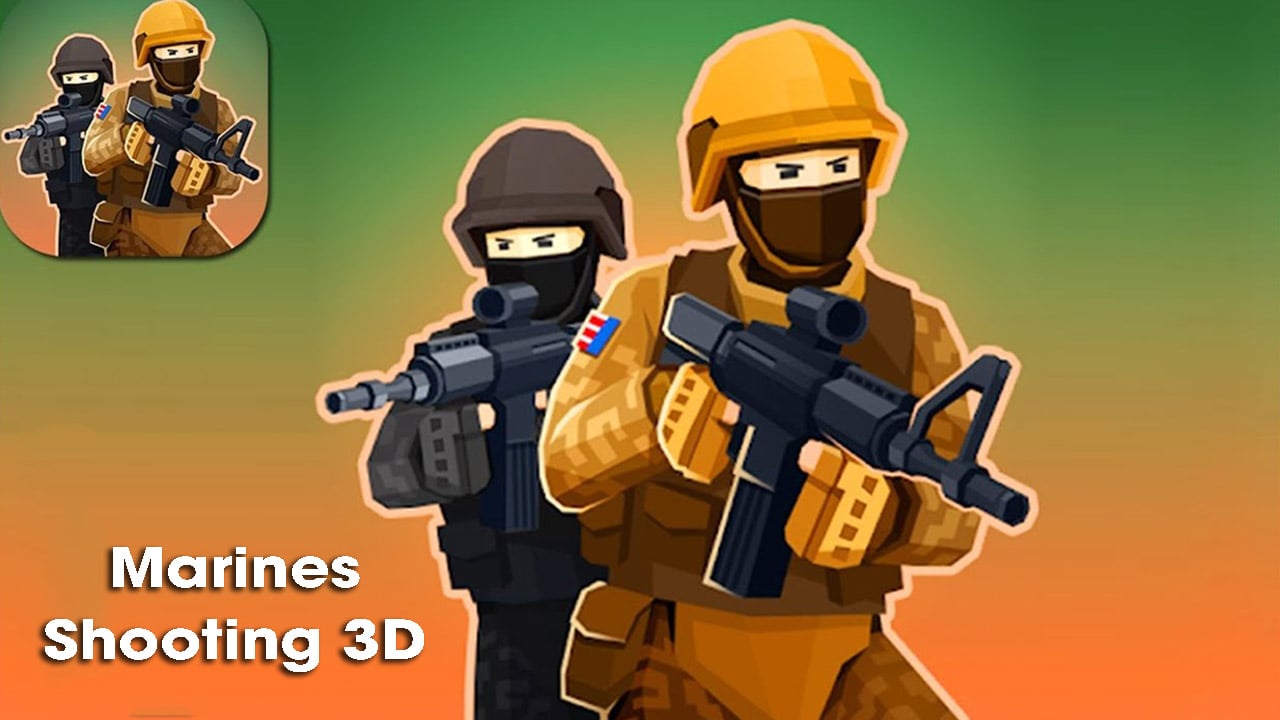 Marine shooting 3D poster