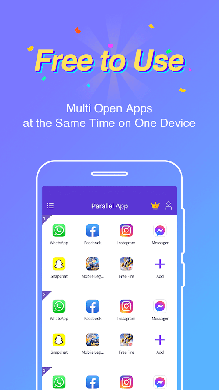 Parallel App screen 1