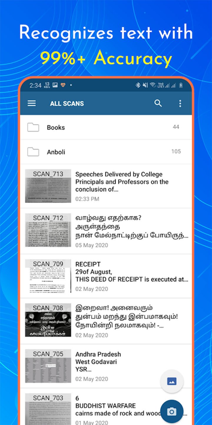OCR Text Scanner screen 1