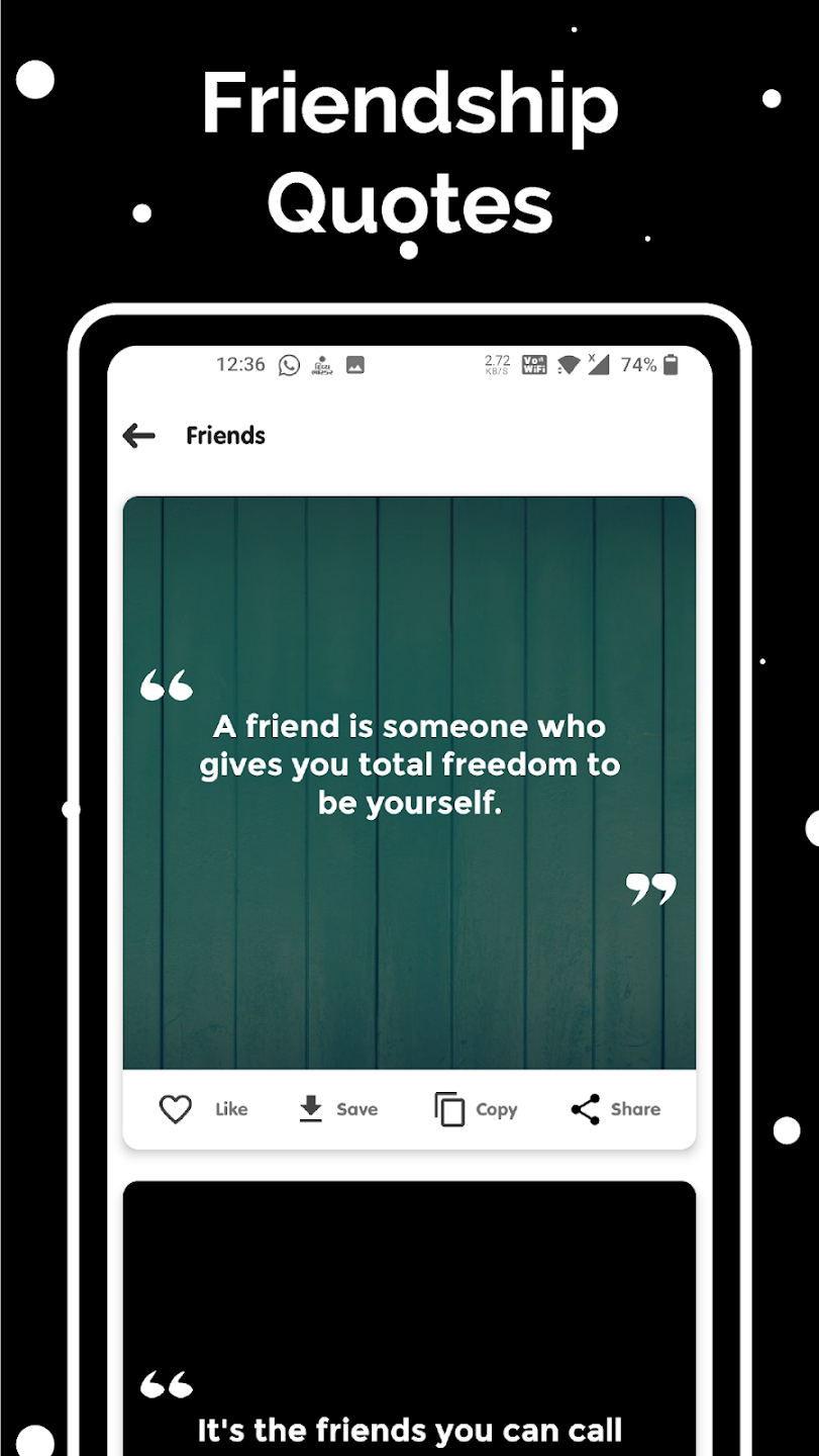 Quotes and Status screen 4