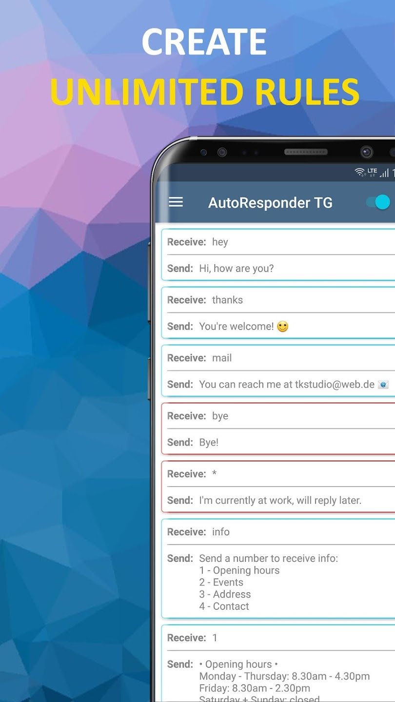 AutoResponder for Telegram screen 3