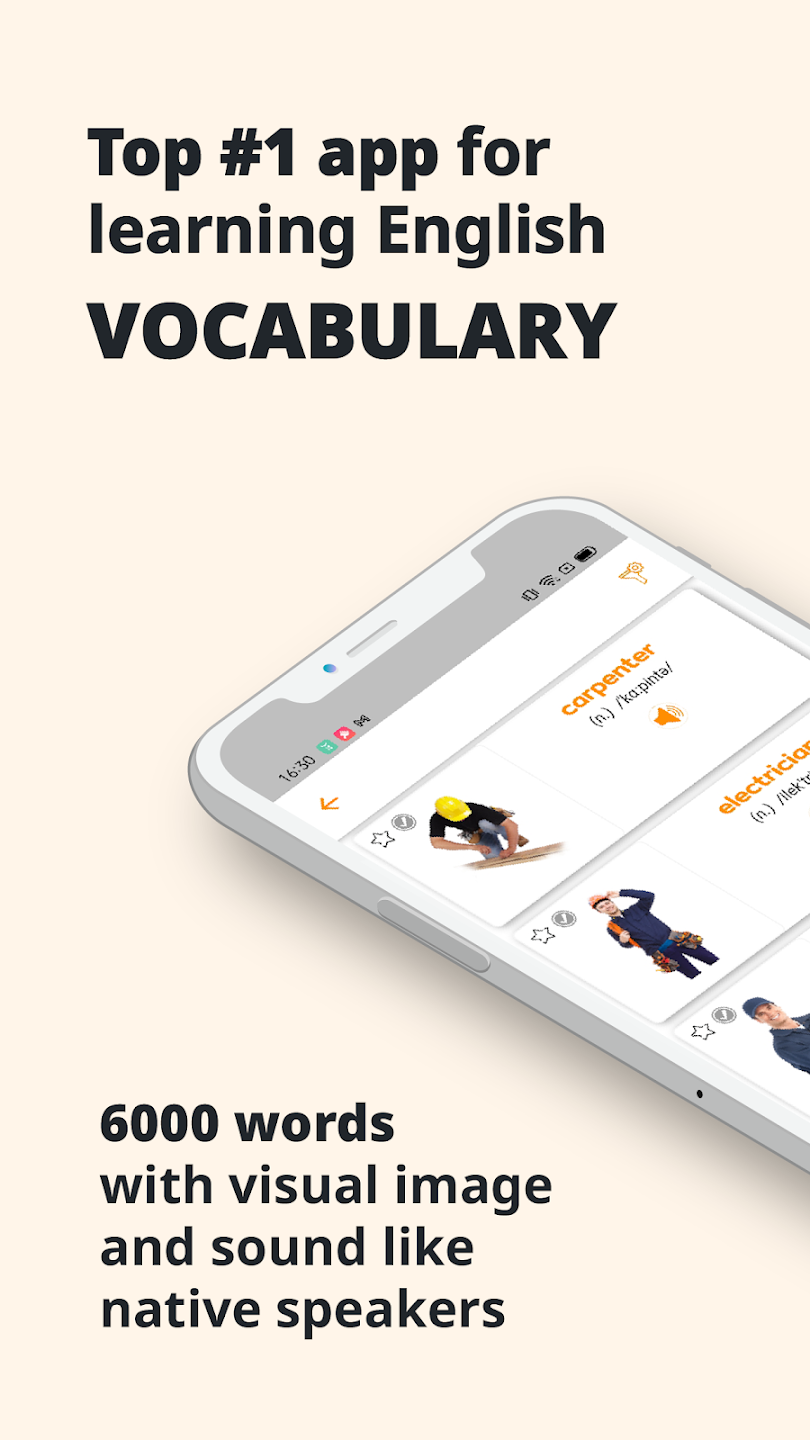 English Vocabulary screen 1