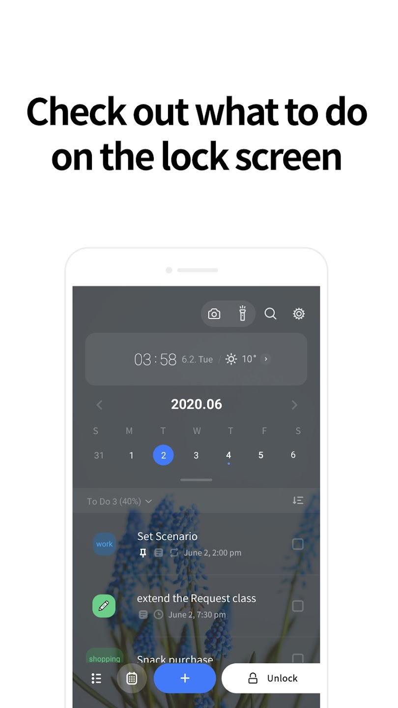 LockScreen Calendar screen 2